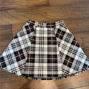 Altar'd State Black and White Pleated Skater Mini Skirt